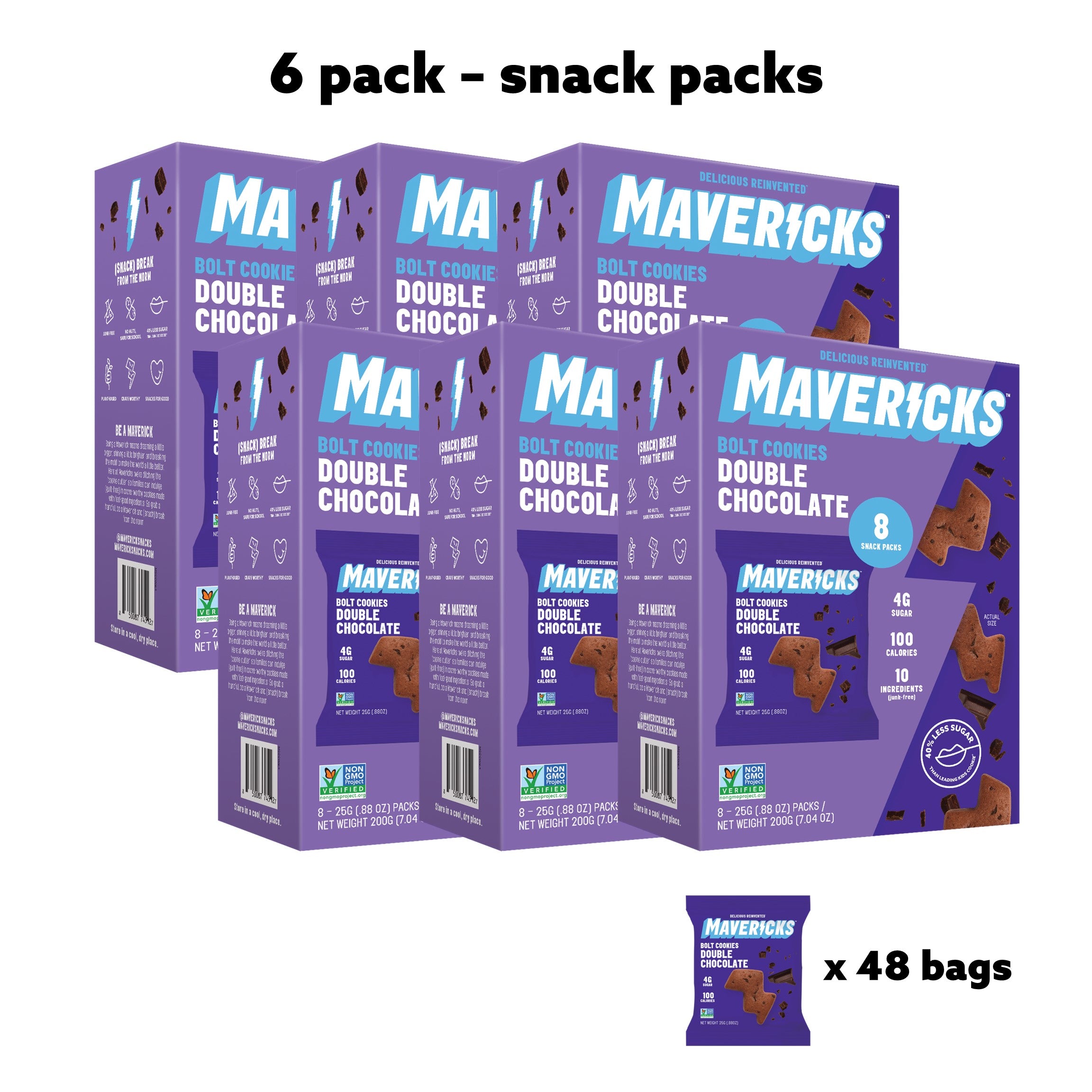 double chocolate bolt cookies, snack packs